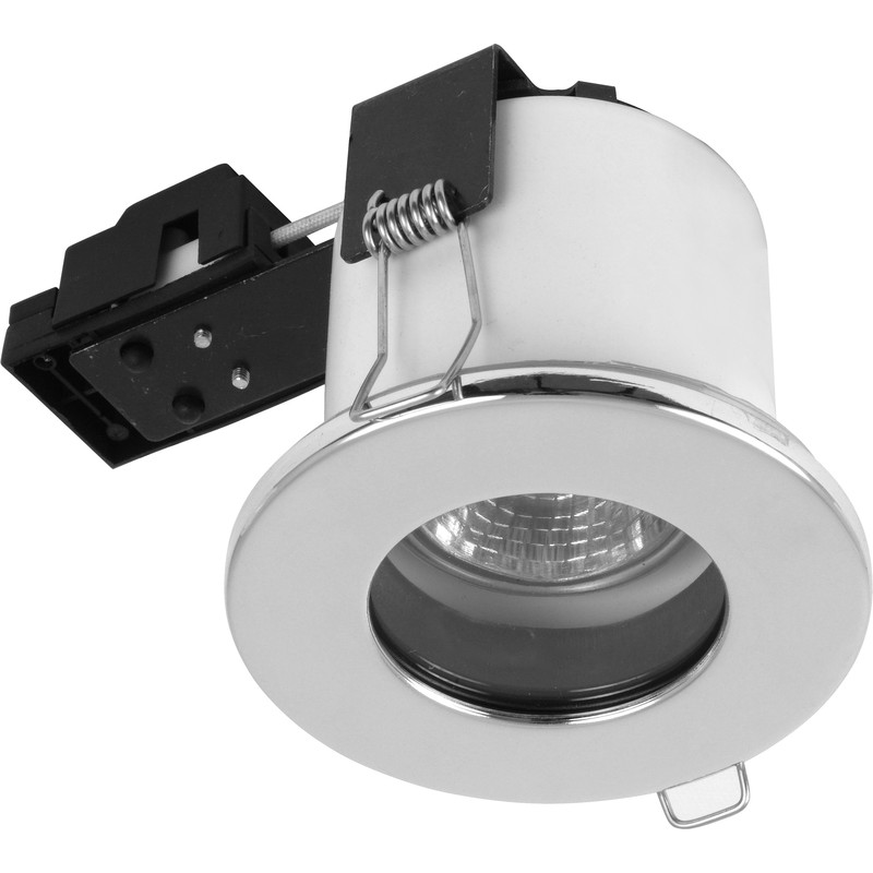Sylvania Fire Rated Fixed IP65 GU10 Downlight Polished Chrome