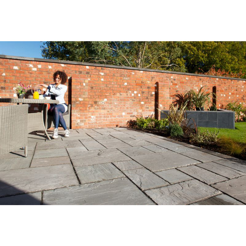 Marshalls Indian Sandstone Paving Slabs Grey Multi 1140 x 570mm