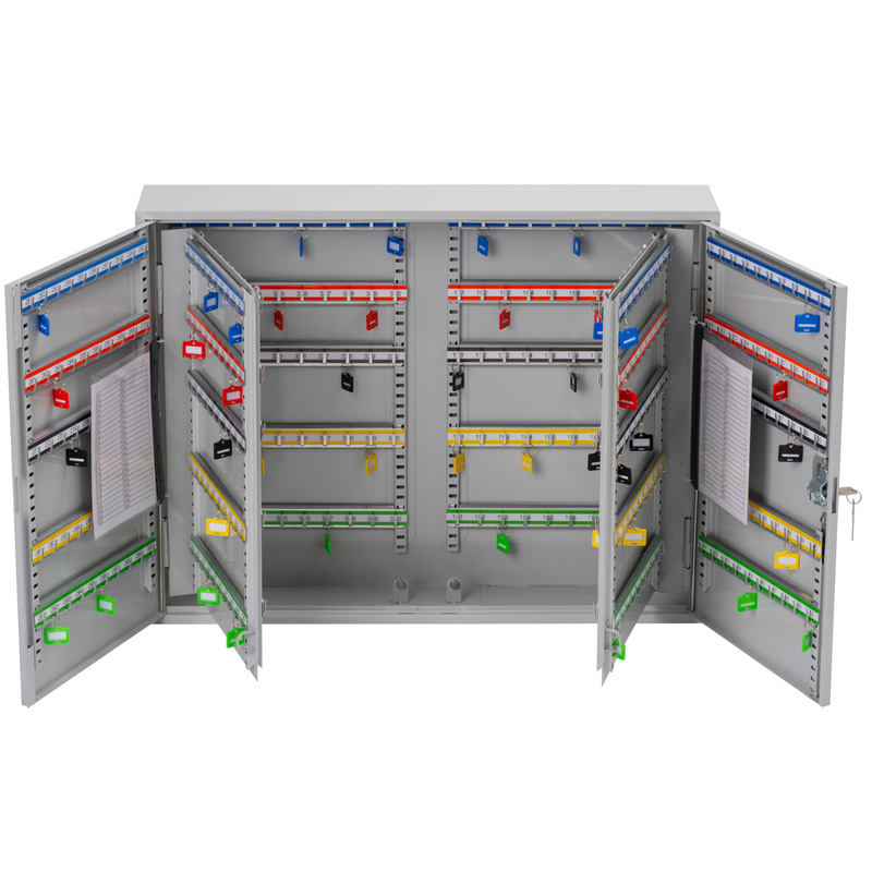 Burg-Wachter Heavy Duty Double Door Key Cabinet Grey 200 Hooks