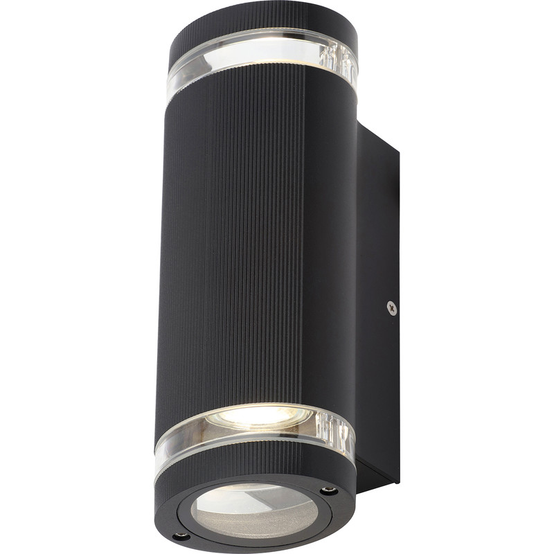 Zink Helix Up & Down Black Wall Light IP44 2 x GU10 35W