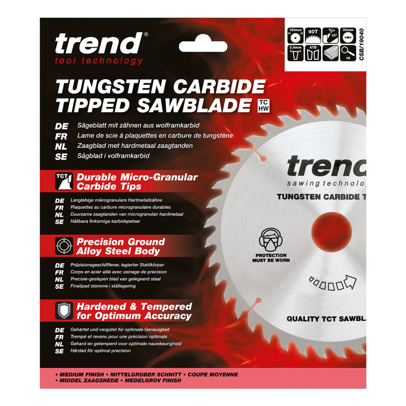 Trend Craft Circular Saw Blade 190 x 40T x 30mm CSB/19040