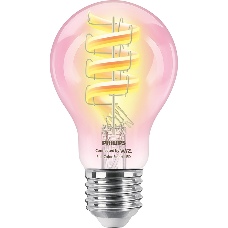Philips WiZ LED Clear Filament Colour Smart Light Bulb A60 E27 40W