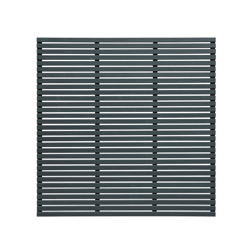 Forest Garden Grey Painted Contemporary Slatted Fence Panel 6' x 6'