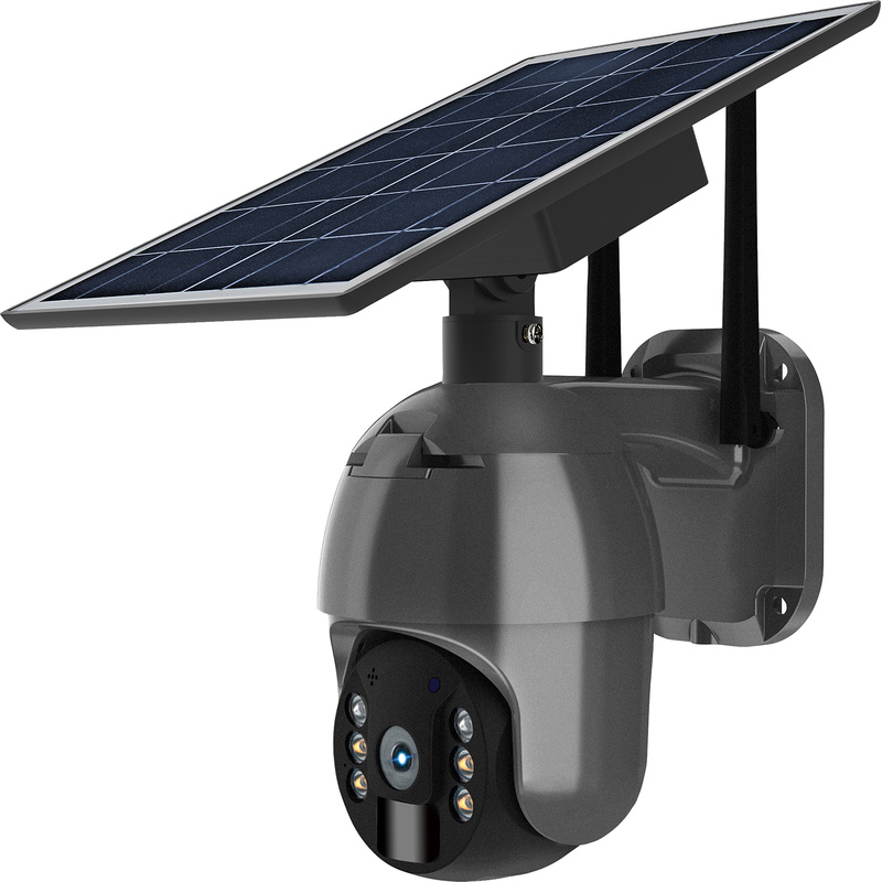 V-TAC 4G Outdoor Solar Security Camera Black IP65