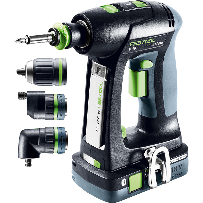 Festool 18V C18 Cordless Drill Driver 2 x 4.0Ah