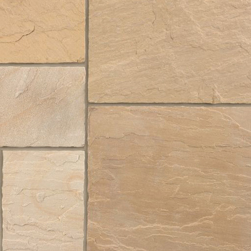 Marshalls Antique Alverno Sandstone Paving Slabs Project Pack Golden Sand Multi