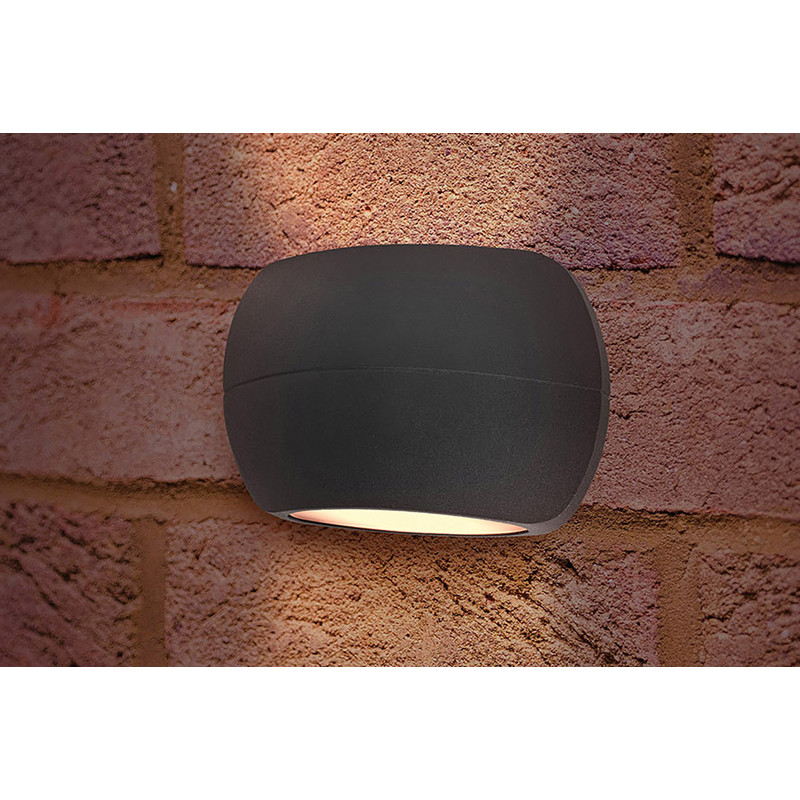 Integral LED Lux Stone Up & Down Wall Light IP54 8.5W 320lm 3000K Dark Grey