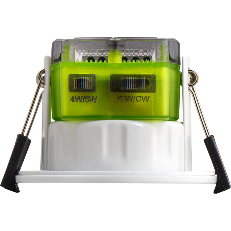 Luceco FType Mk2 Dim2Warm Fire Rated LED Downlight White 4/6W 460/690lm IP65 CCT Flat