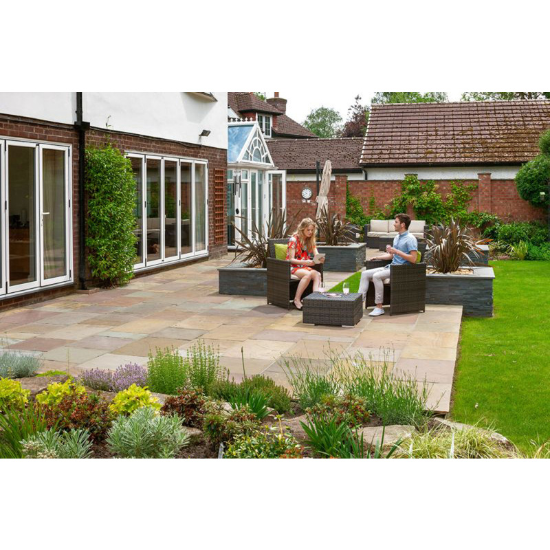 Marshalls Indian Sandstone Paving Slabs Buff Multi 570 x 570mm
