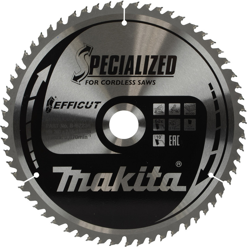 Makita Efficut TCT Saw Blade 260 x 30 x 60T
