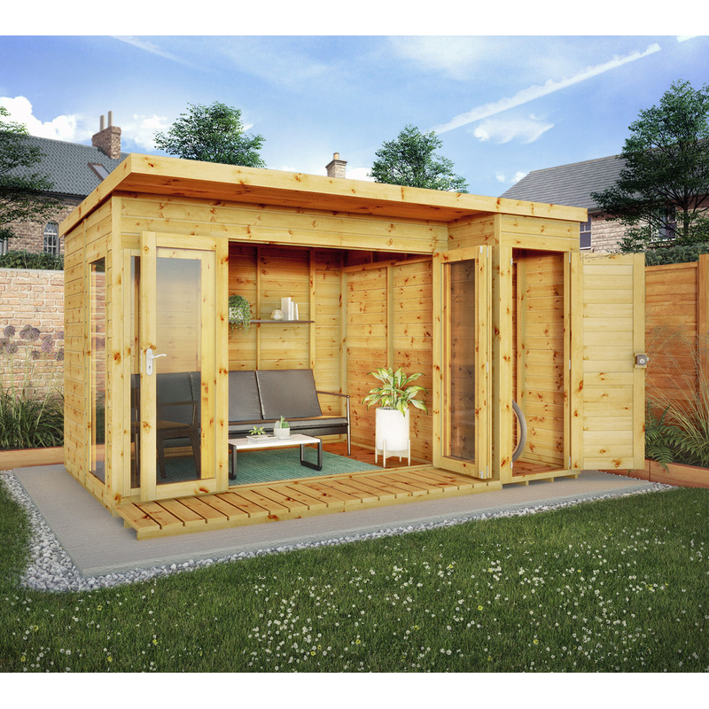 Mercia Premium Summerhouse with Side Shed 12' x 8'