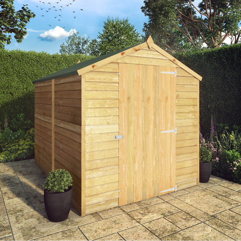 Mercia Overlap Apex Windowless Shed 8' x 6' - Single Door