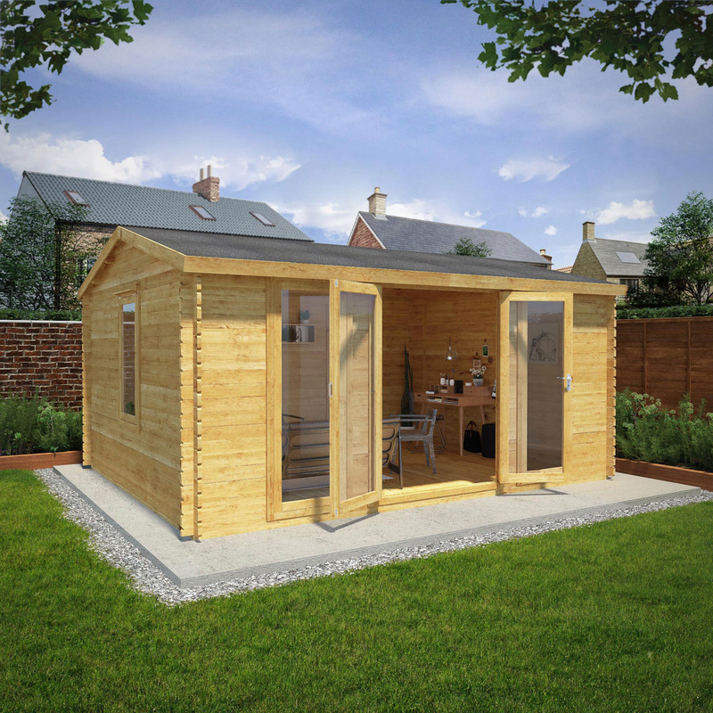 Mercia Home Office Director Log Cabin 5m x 4m - 34mm Double Glazed
