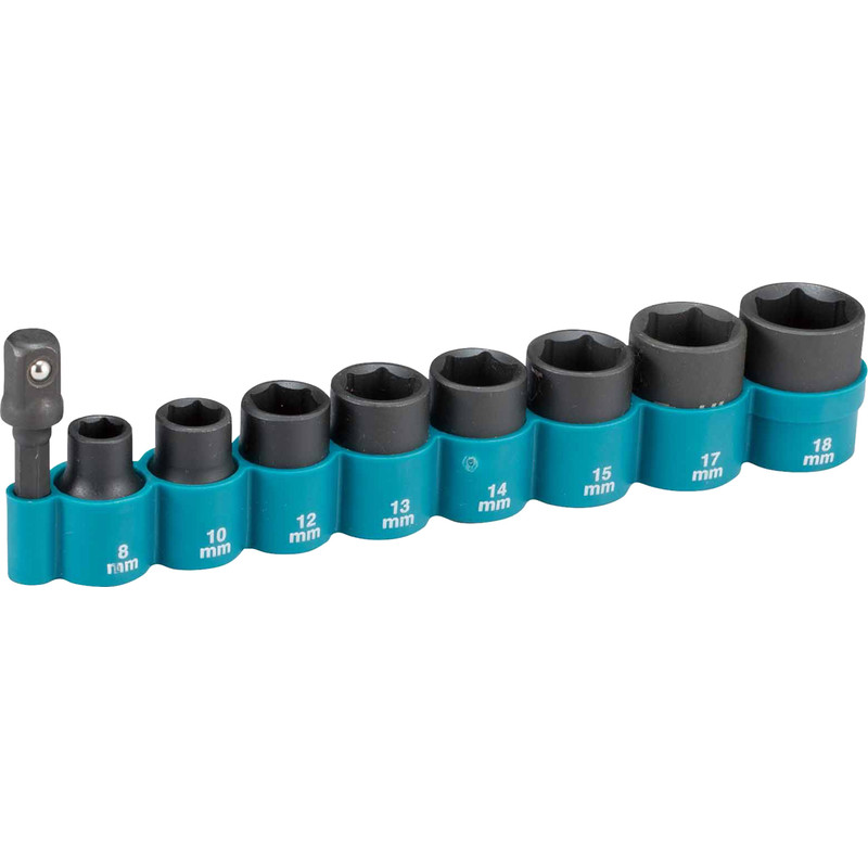 Makita Impact Socket+Adapter Set 3/8"