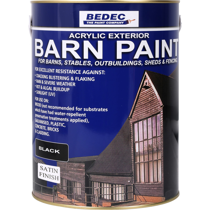 Bedec Barn Paint Satin Black 5L