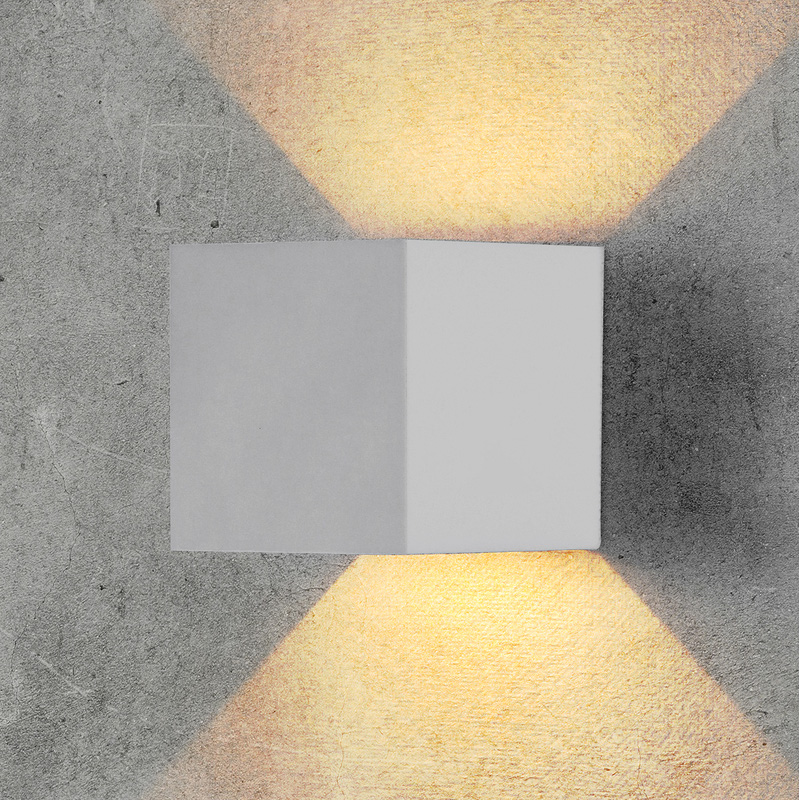 V-TAC 5W LED IP65 Square Wall Light with Adjustable Beam White 700lm Warm White