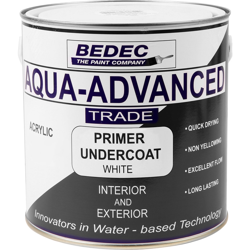 Bedec Aqua Advanced Primer & Undercoat Paint White 2.5L