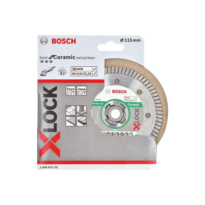 Bosch Ceramic Tile Extraclean Turbo Diamond Blade X-LOCK 115 x 22.23mm