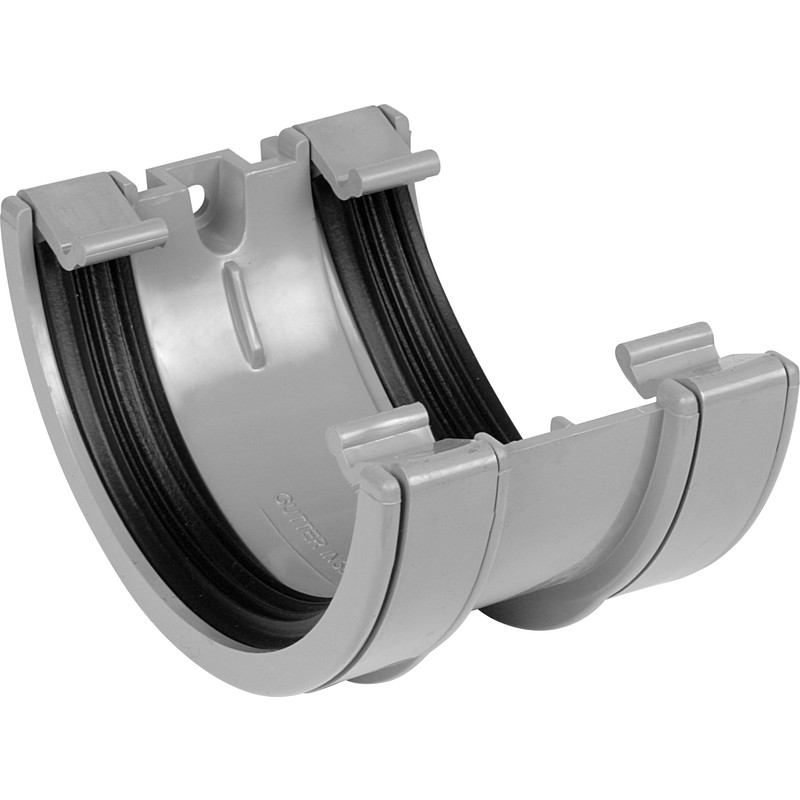 112mm Half Round Union Bracket Grey
