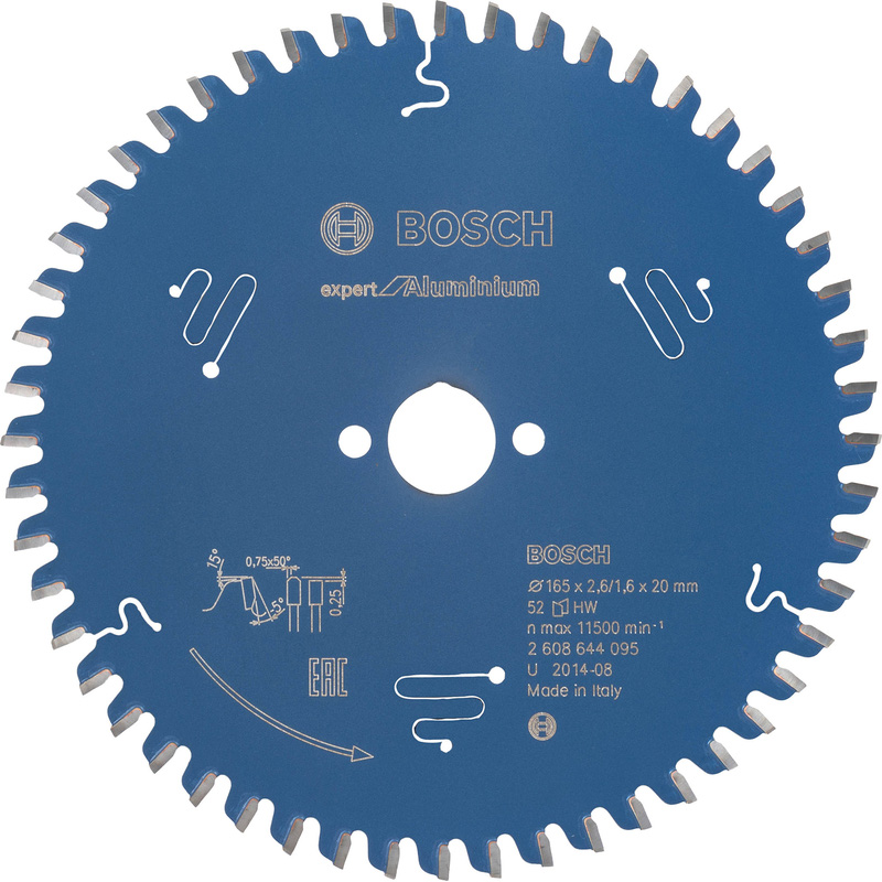 Bosch EXPERT Aluminium Circular Saw Blade 165 x 20 x 52T