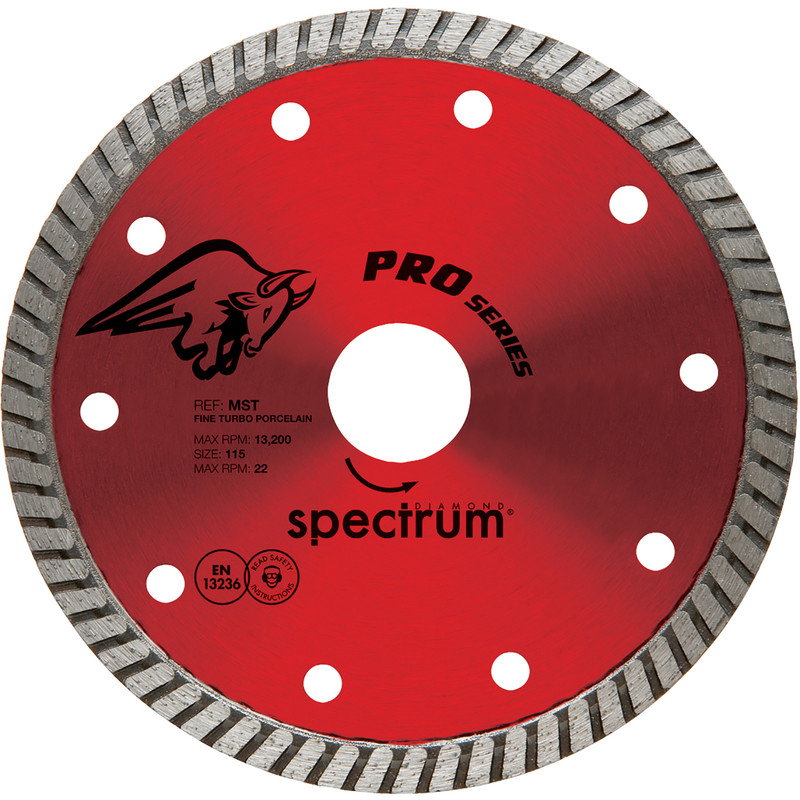 Spectrum MST Pro Tile & Porcelain Cutting Diamond Blade 115 x 22mm