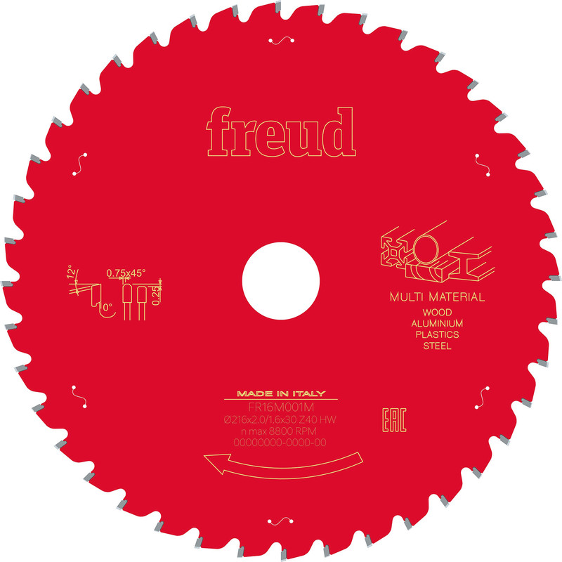 Freud Multi Material Mitre Saw Blade 216 x 30 x T40