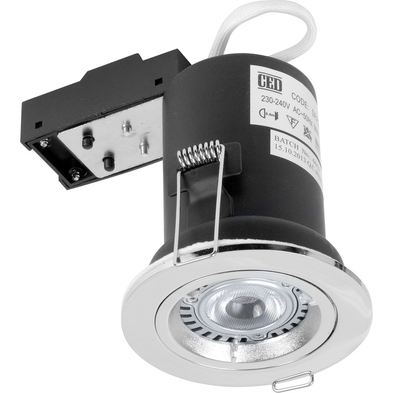 LED 5W COB Fire Rated GU10 Downlight Chrome 330lm