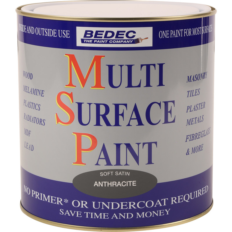 Bedec Multi Surface Paint Satin Anthracite 2.5L