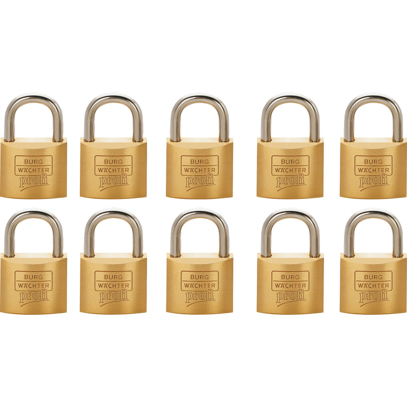 Burg-Wachter PROFI Ni Brass Keyed Alike Padlock Set 40mm