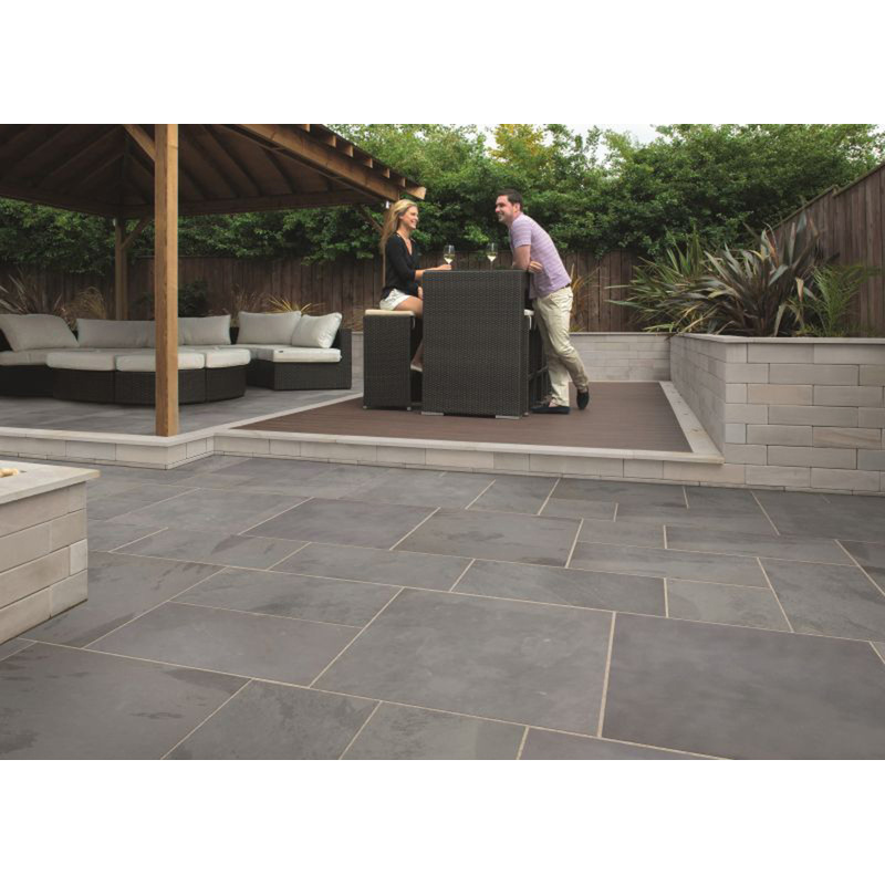 Marshalls Casarta Slate Paving Slabs Silver Grey 810 x 810 x 20mm
