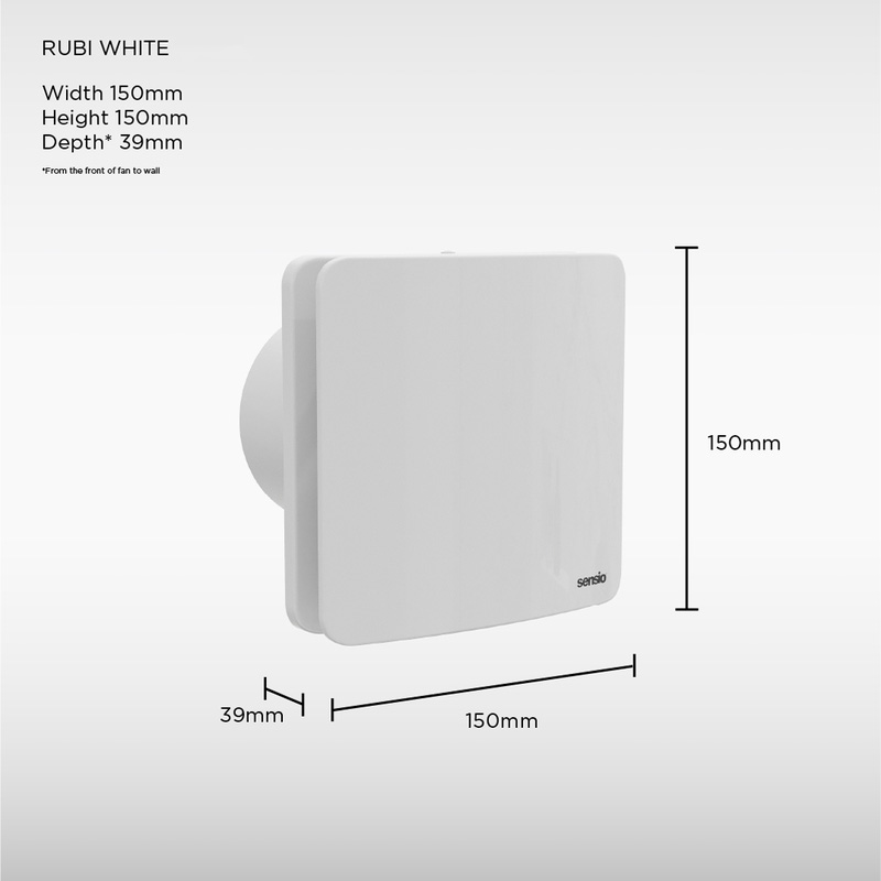 Sensio Rubi Wall Ventilation Fan White 100mm