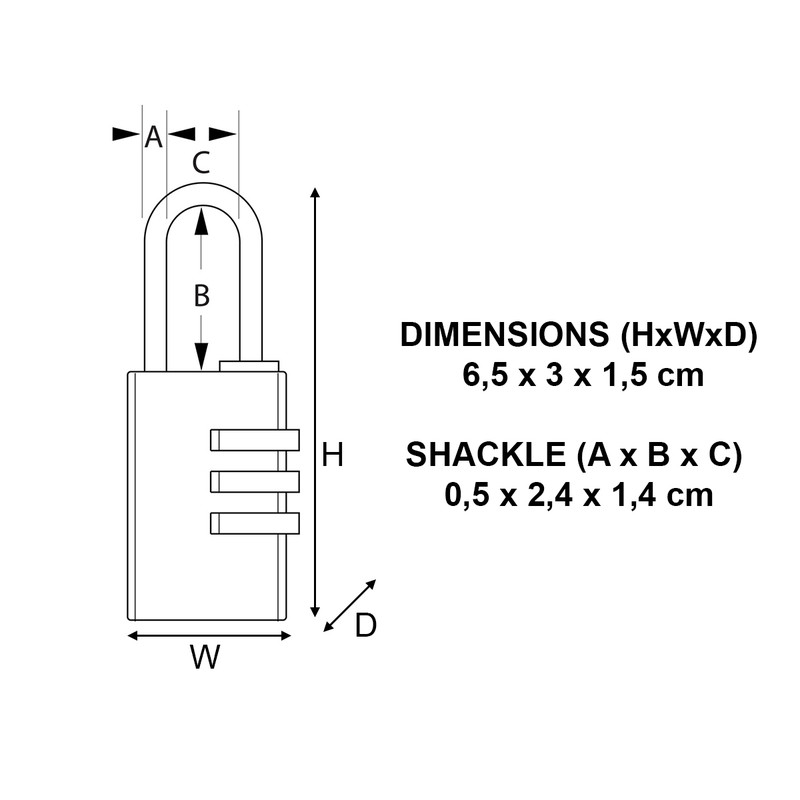 Master Lock Combination Padlock Brass 30 x 65 x 15mm