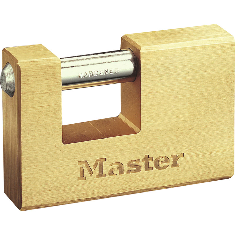 Master Lock Brass Rectangular Horizontal Padlock 85 x 12 x 16mm