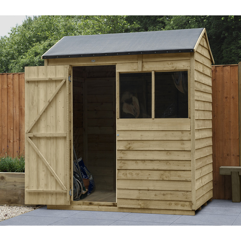 Forest Garden Overlap Pressure Treated Reverse Apex Shed 6' x 4'