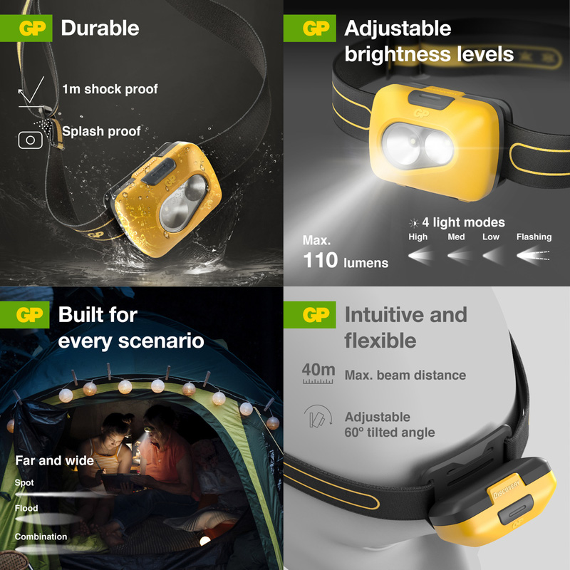 GP DISCOVERY CH42 Lightweight Head Torch 110lm