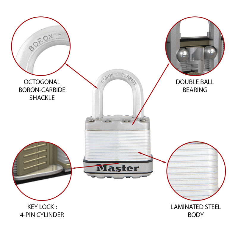 Master Lock EXCELL Laminated Steel Padlock 45 x 8 x 24mm