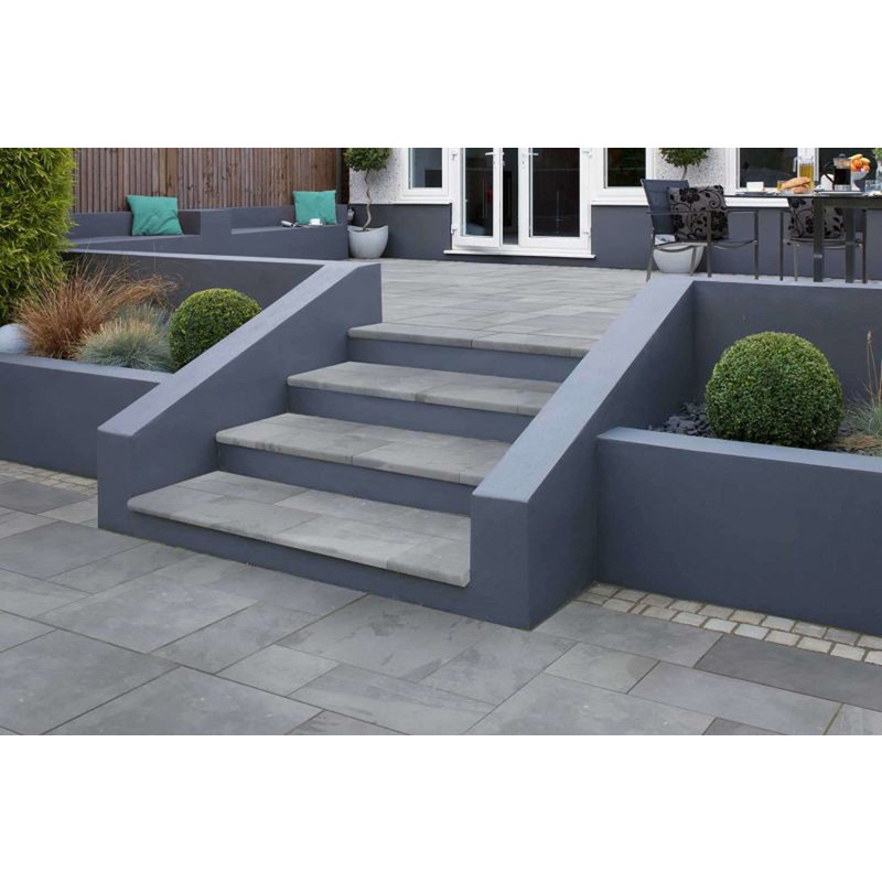 Marshalls Casarta Slate Garden Steps Centre Stones Silver Grey 560 x 350 x 40mm