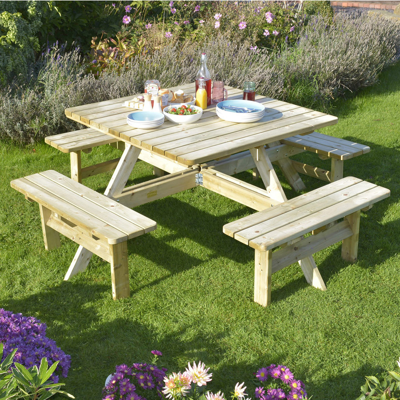 Rowlinson Square Picnic Table 75cm (h) x 198cm (w) x 198cm (d)