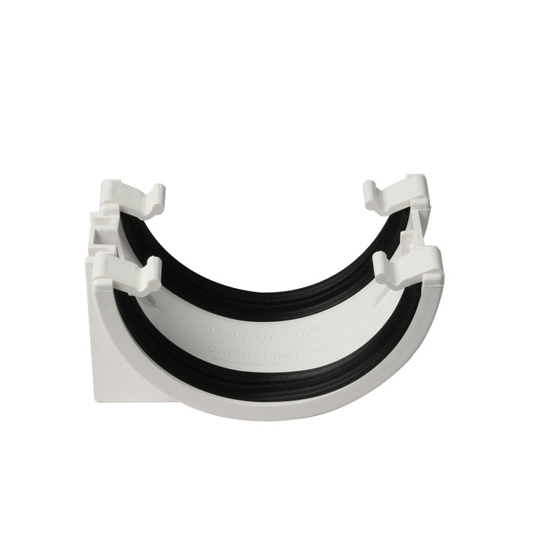 112mm Half Round Union Bracket White