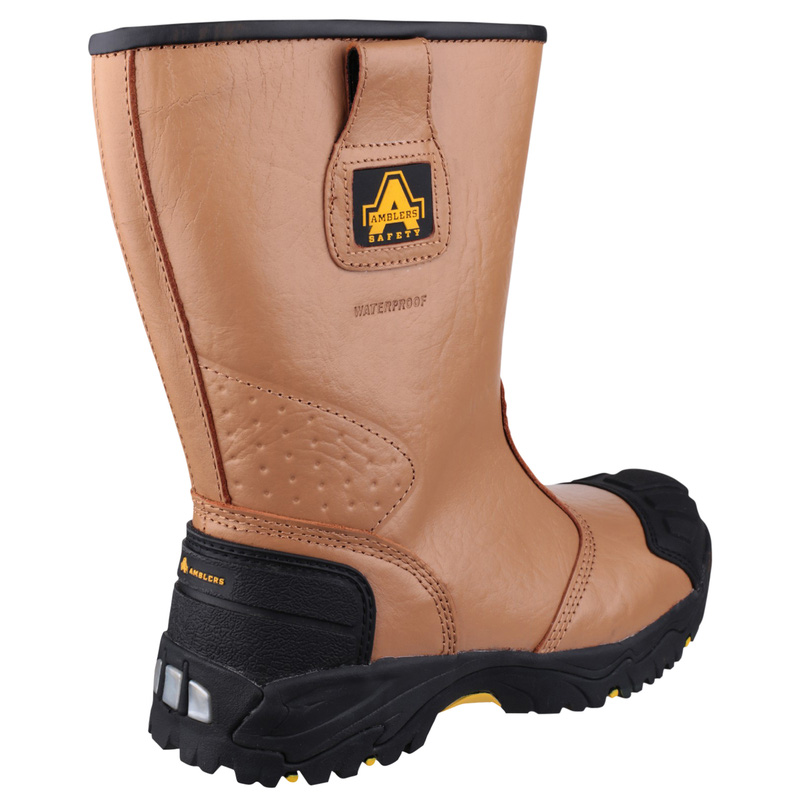 Amblers Safety FS143 Waterproof Pull On Safety Rigger Boots Tan Size 6