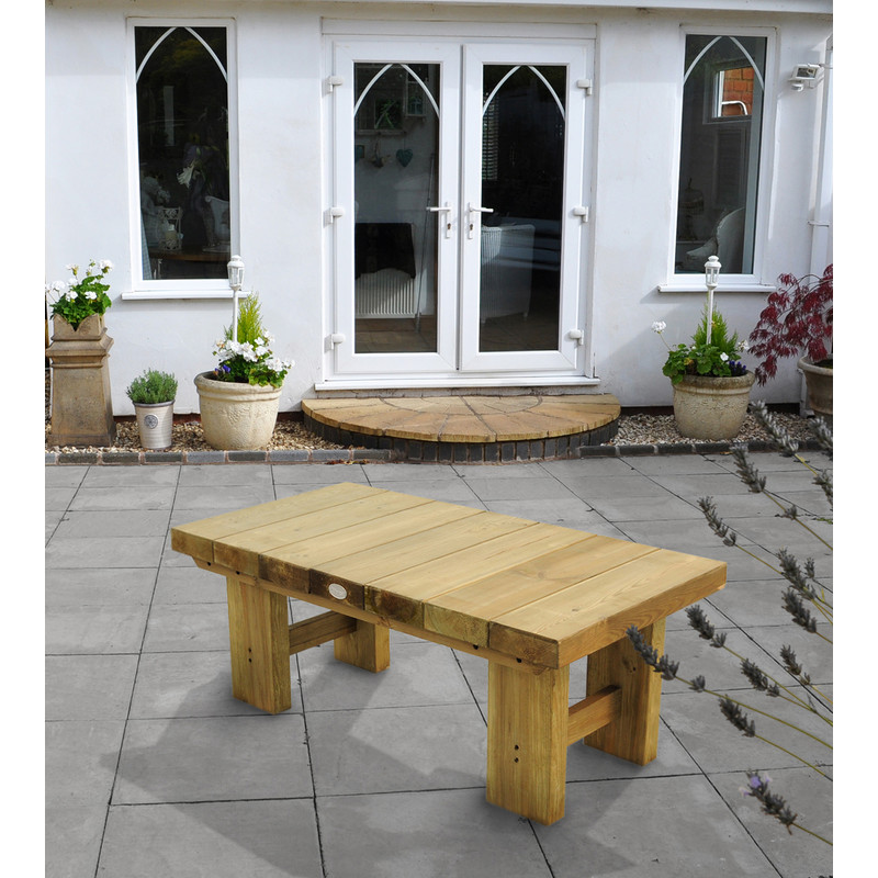 Forest Garden Low Level Sleeper Table 45cm (h) x 123cm (w) x 60cm (d)