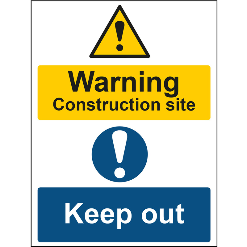 'Warning Construction Site Keep Out' Sign 400 x 300mm