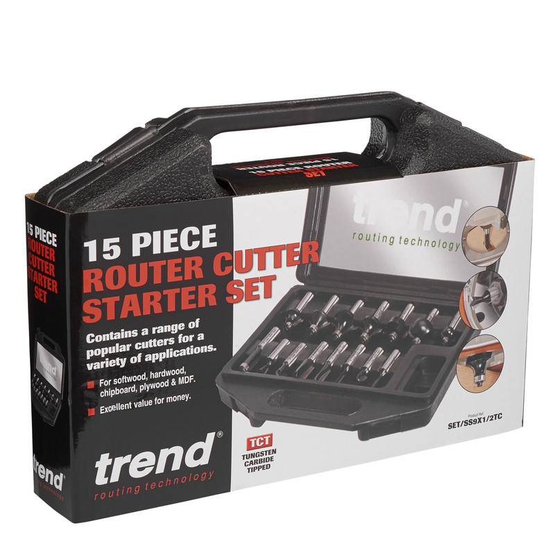 Trend 1/2" Router Cutter Starter Set 15 Piece