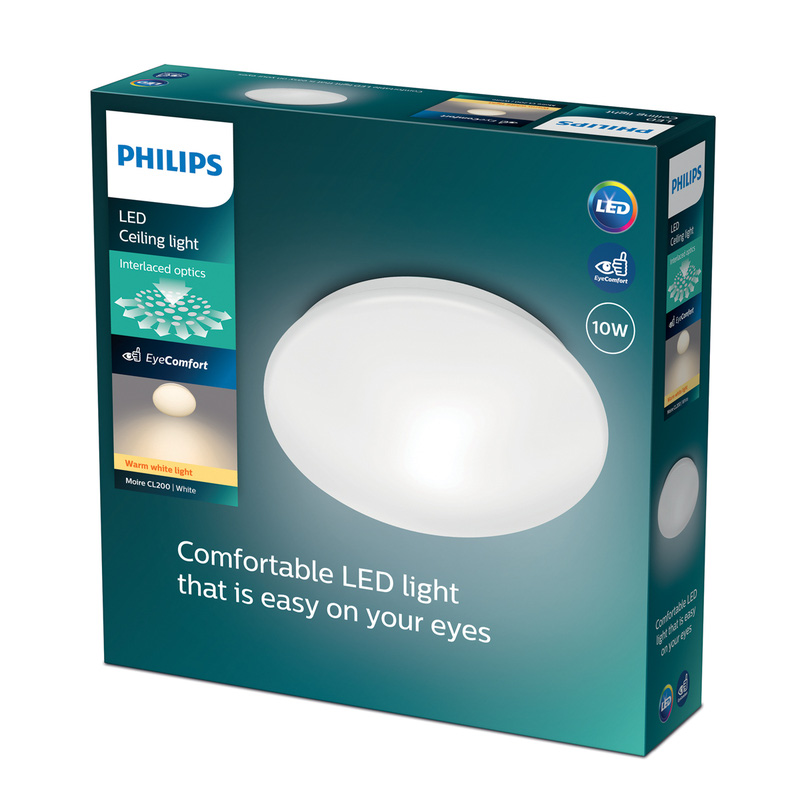 Philips Moire CL200 LED IP20 Round Ceiling Light White 10W 1000lm Warm White