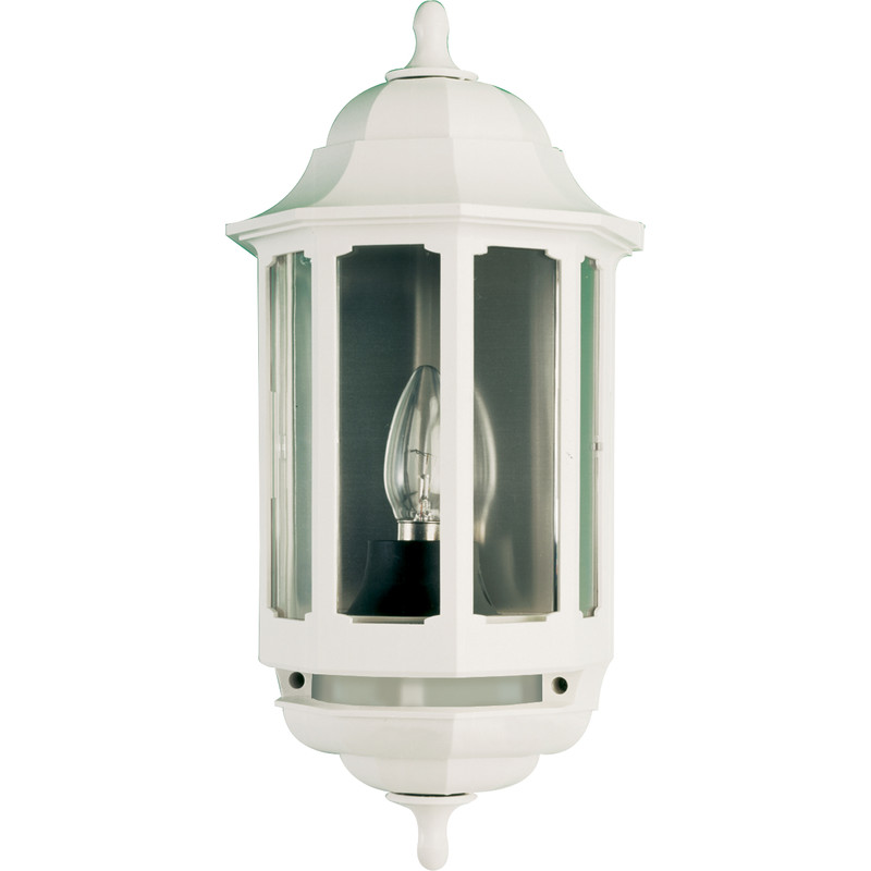 ASD Half Lantern IP44 Polycarbonate 60W BC White PIR
