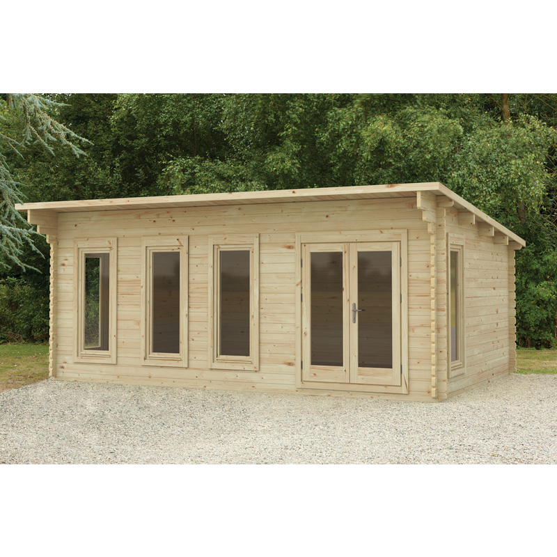 Forest Garden Wolverley Log Cabin Double Glazed 20' x 15'