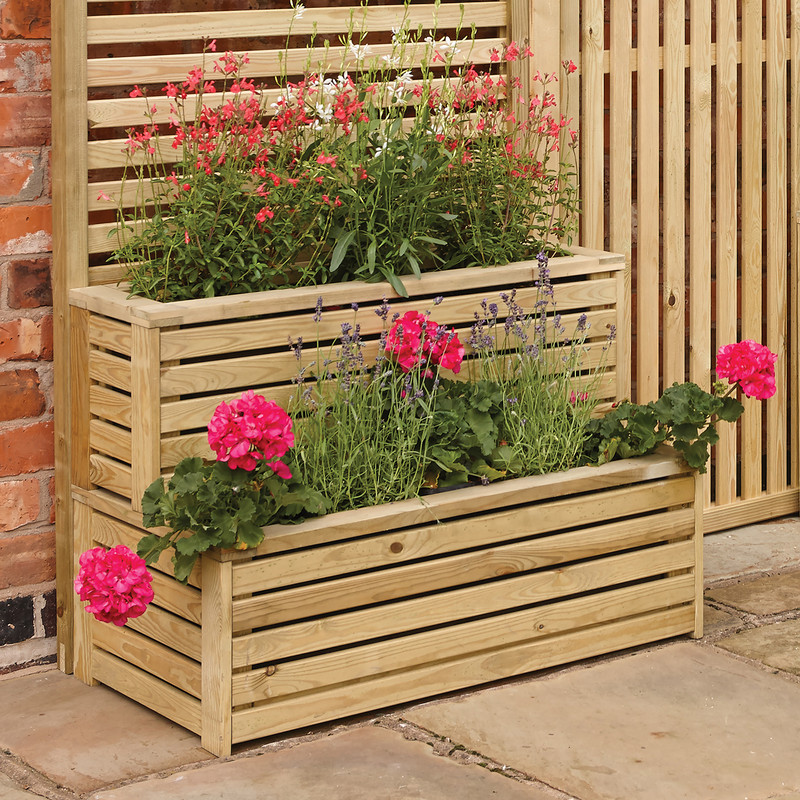 Rowlinson Garden Creations Tier Planter 60cm (h) x 90cm (w) x 45cm (d)