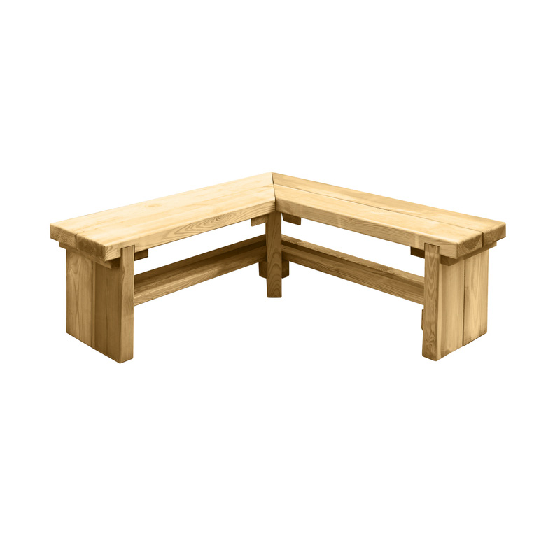 Forest Garden Double Corner Sleeper Bench 44cm(h) x 120cm(w) x 120cm(d)