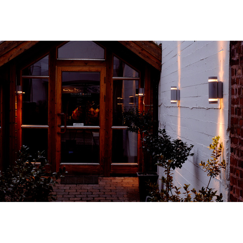 Lutec Focus IP44 Wall Light 2 x GU10 Dark Grey