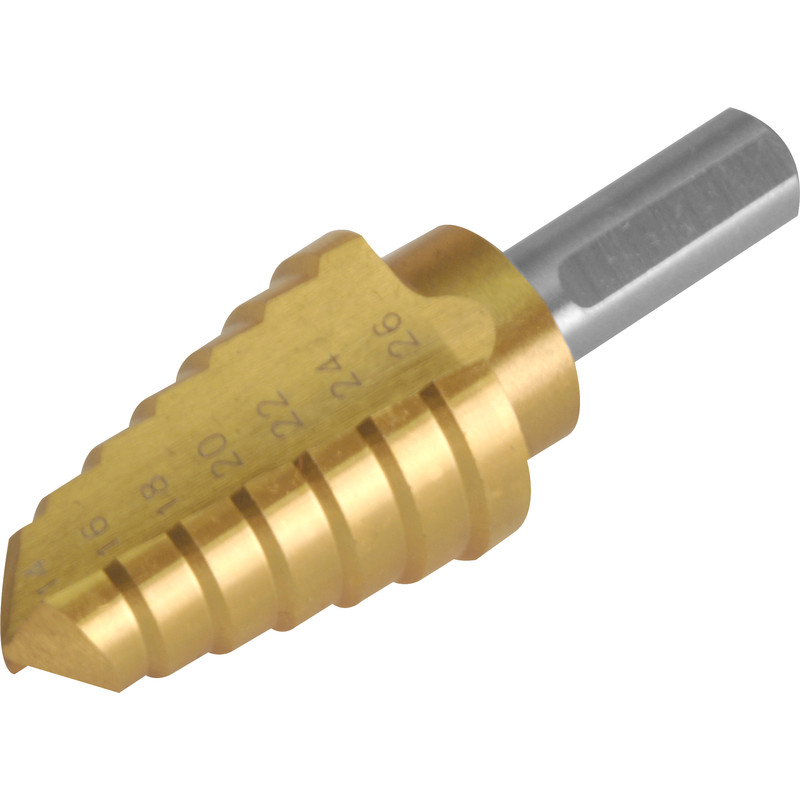 Titanium Coated Step Drill Bit 14-26mm